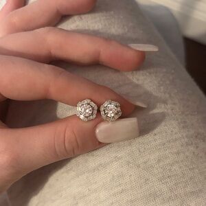 Elegant Silver Stud Earrings 925 stamp